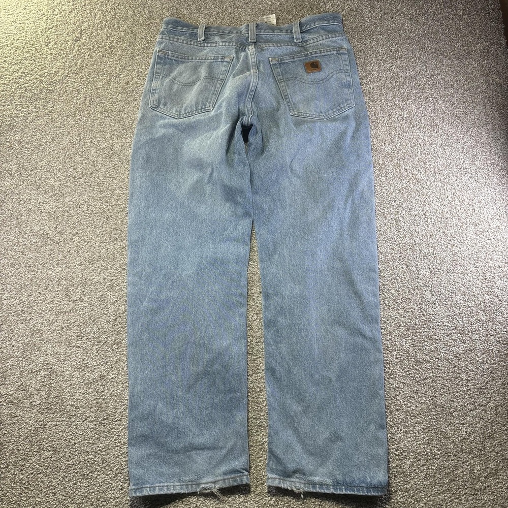 Carhartt Jeans Mens 34x30 Blue Relaxed Straight Leg B460 DVB Denim Workwear